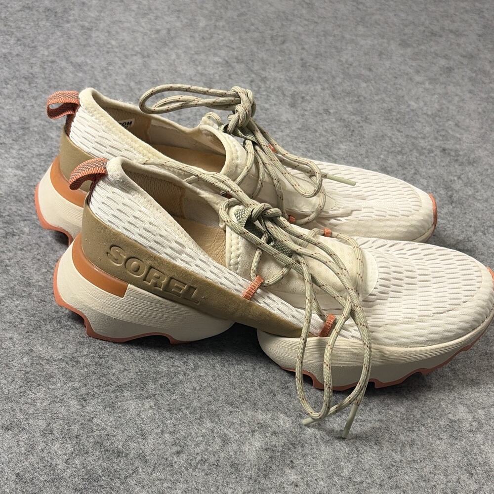 Sorel Beige Orange Low Top Lace Up Athletic Sneakers women 7.5
